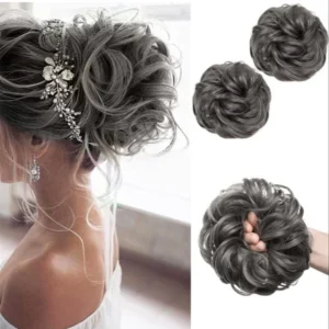 Salt Pepper Messy Bun Scrunchie – Effortless Style for Every Day