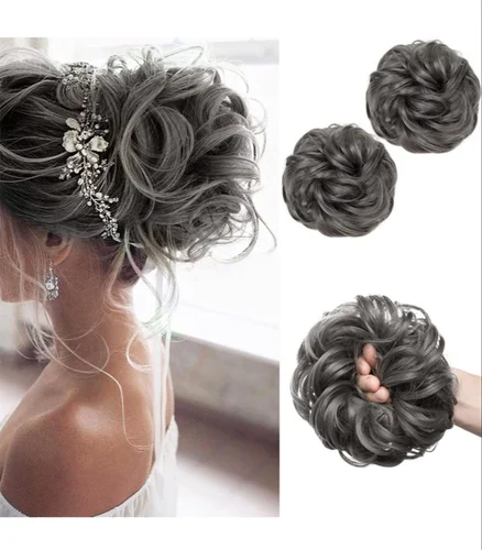 Salt Pepper Messy Bun Scrunchie – Effortless Style for Every Day