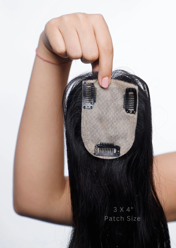 100% Remy Human Hair Silk Base Topper – 3x4 Inch