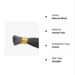 Natural Black Fusion Hair Extensions – Straight Human Hair