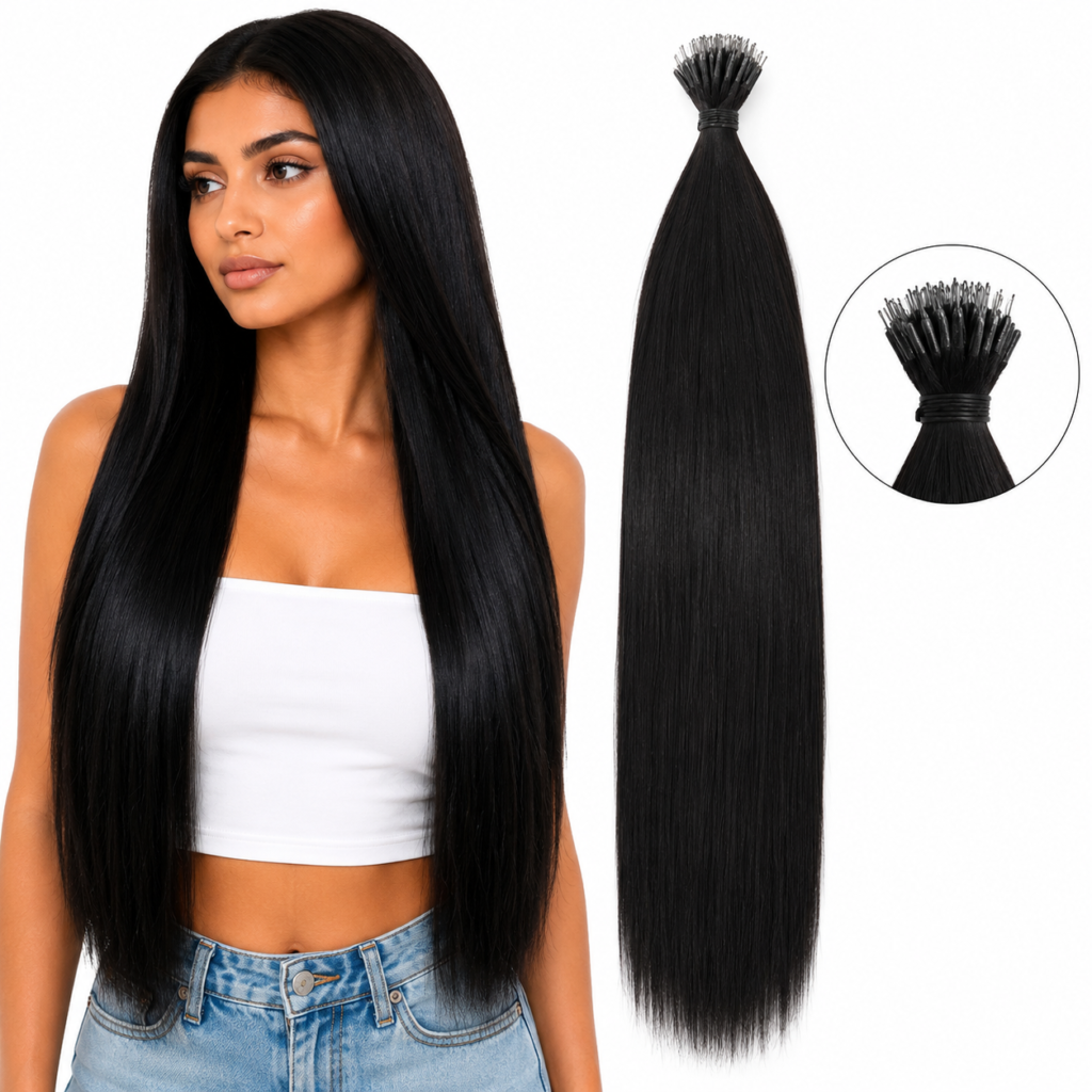 Premium Nano Ring Hair Extensions – Invisible Bead Human Hair Extensions for Seamless Length & Volume