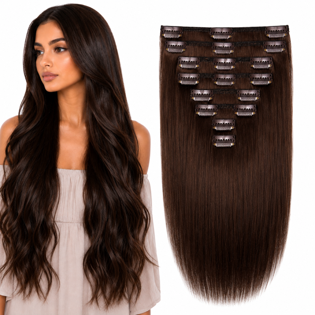 Premium 8-Piece Clip-In Hair Extension Set – Full Head Volume & Length Enhancement