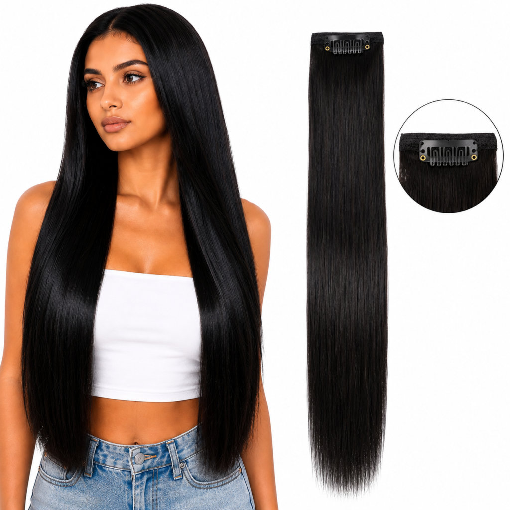 Premium Single Clip-In Hair Extension – Instant Volume & Length Hairpiece