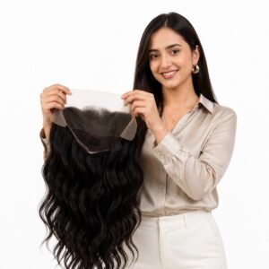 Imported Front Lace Silk Wig for Women | 100% Human Hair Natural Black Wig with Natural Hairline